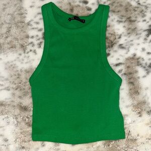 Zara green crop used in good condition size small